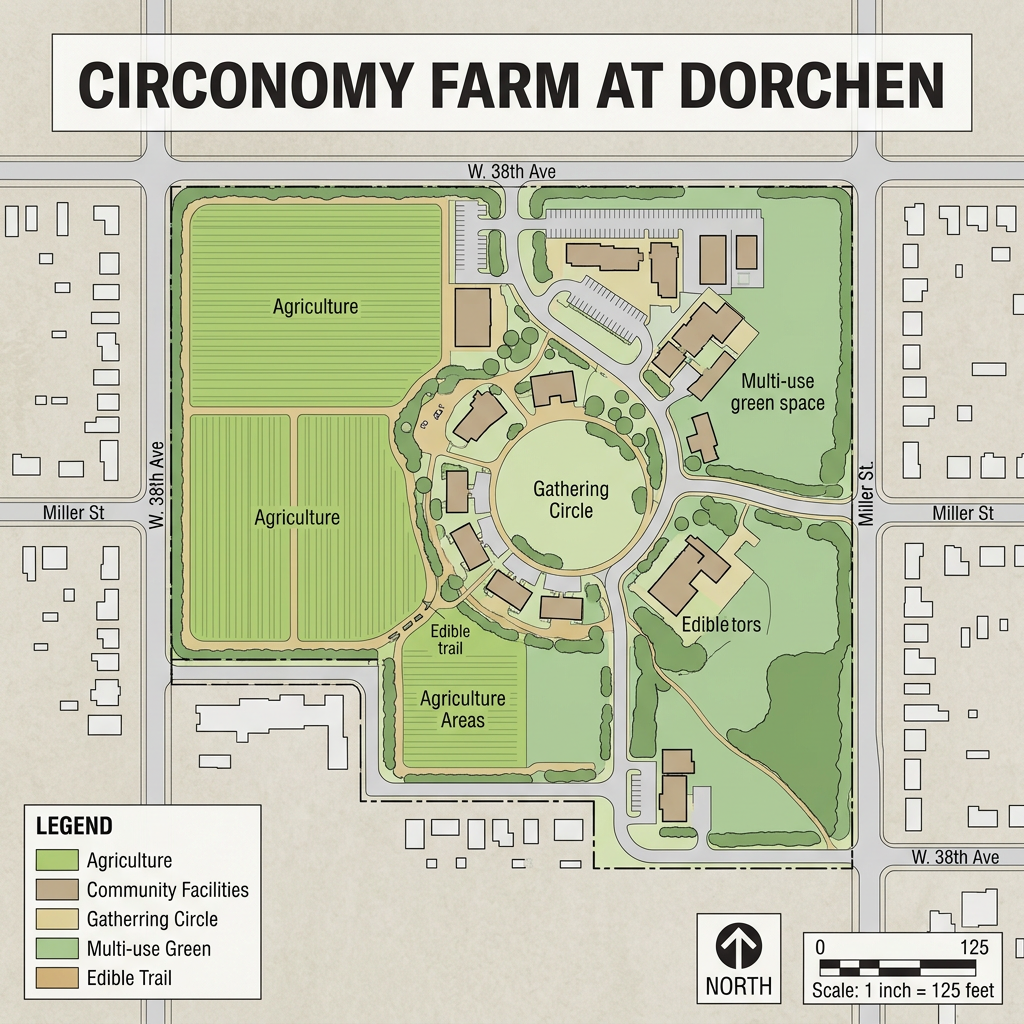 Conceptual master plan of Circonomy Farm at Dorchen — a living demonstration of the Circonomy model.