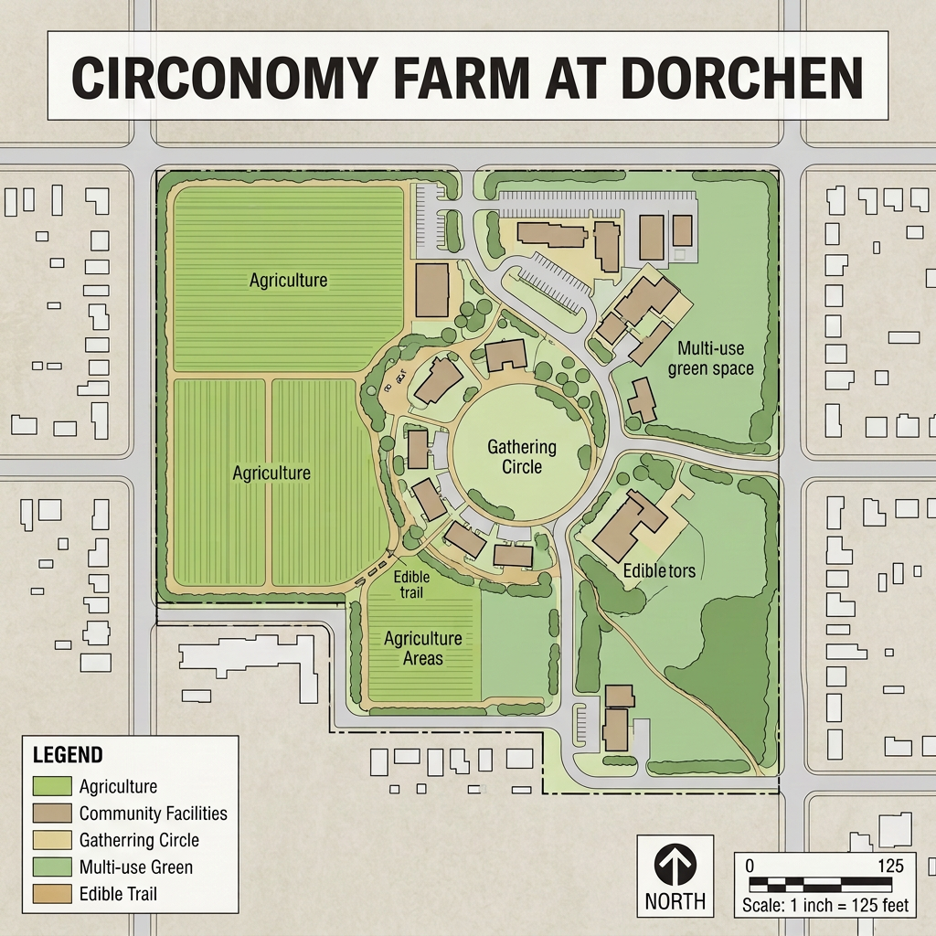Conceptual master plan of Circonomy Farm at Dorchen — a living demonstration of the Circonomy model.
